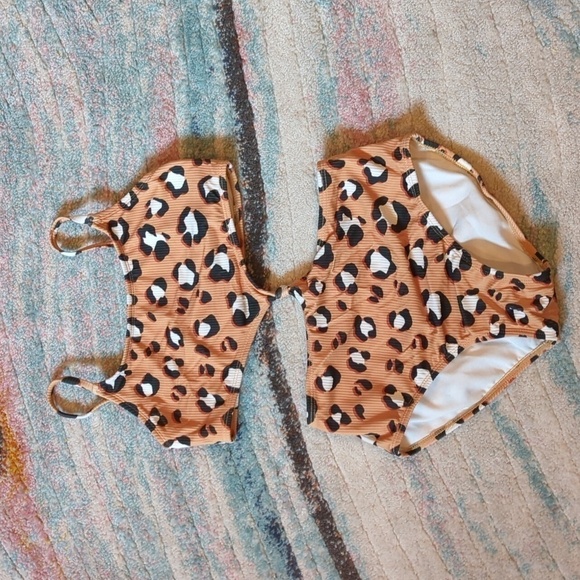 Art Class One Piece Tie Animal Print Girls Size L 10/12 High-waisted Bottom - Picture 1 of 11